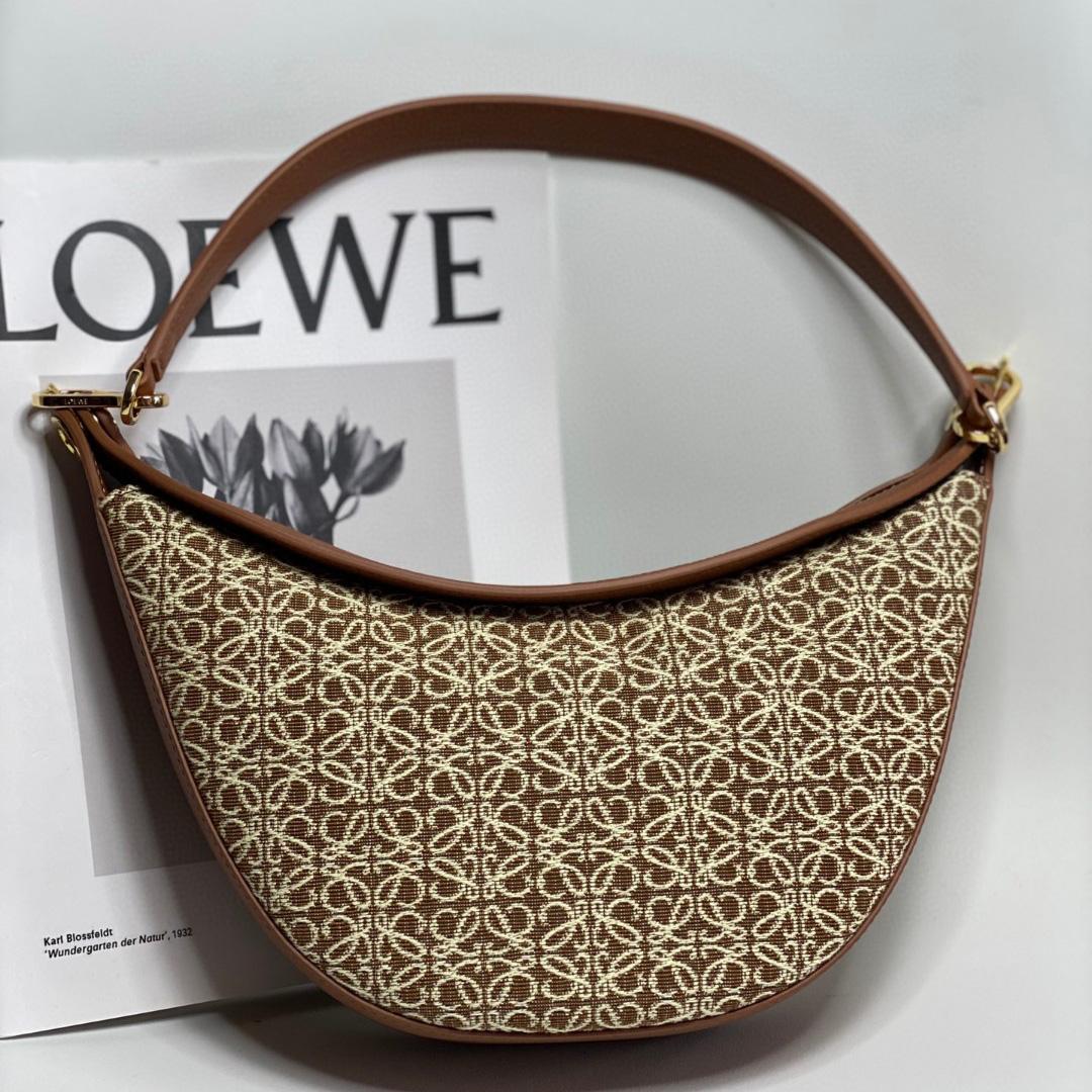 Loewe Small Loewe Luna Bag In Anagram Jacquard And Classic Calfskin(30-12-6cm) - PerfectKickZ
