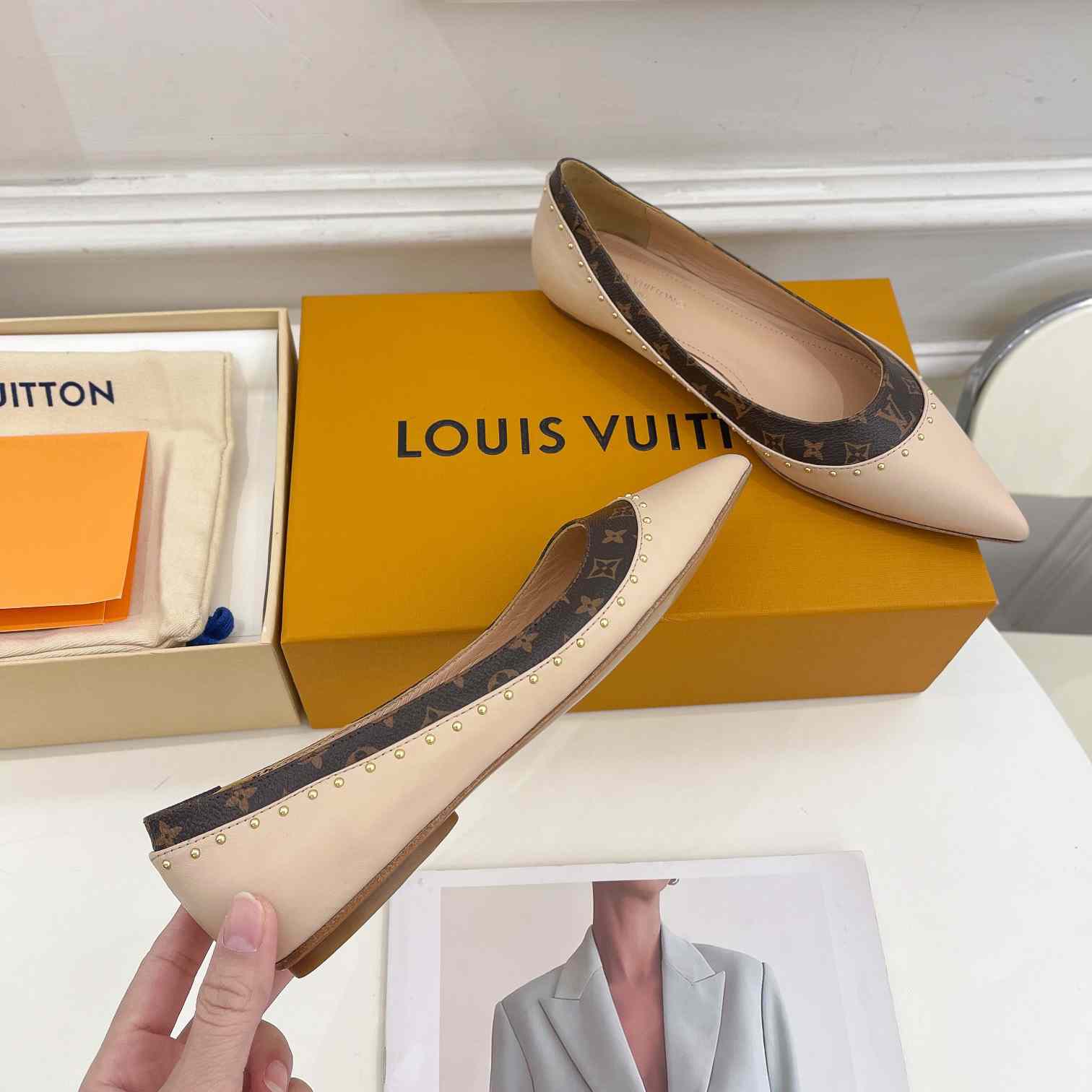 Louis Vuitton Signature Flat Ballerina    - PerfectKickZ