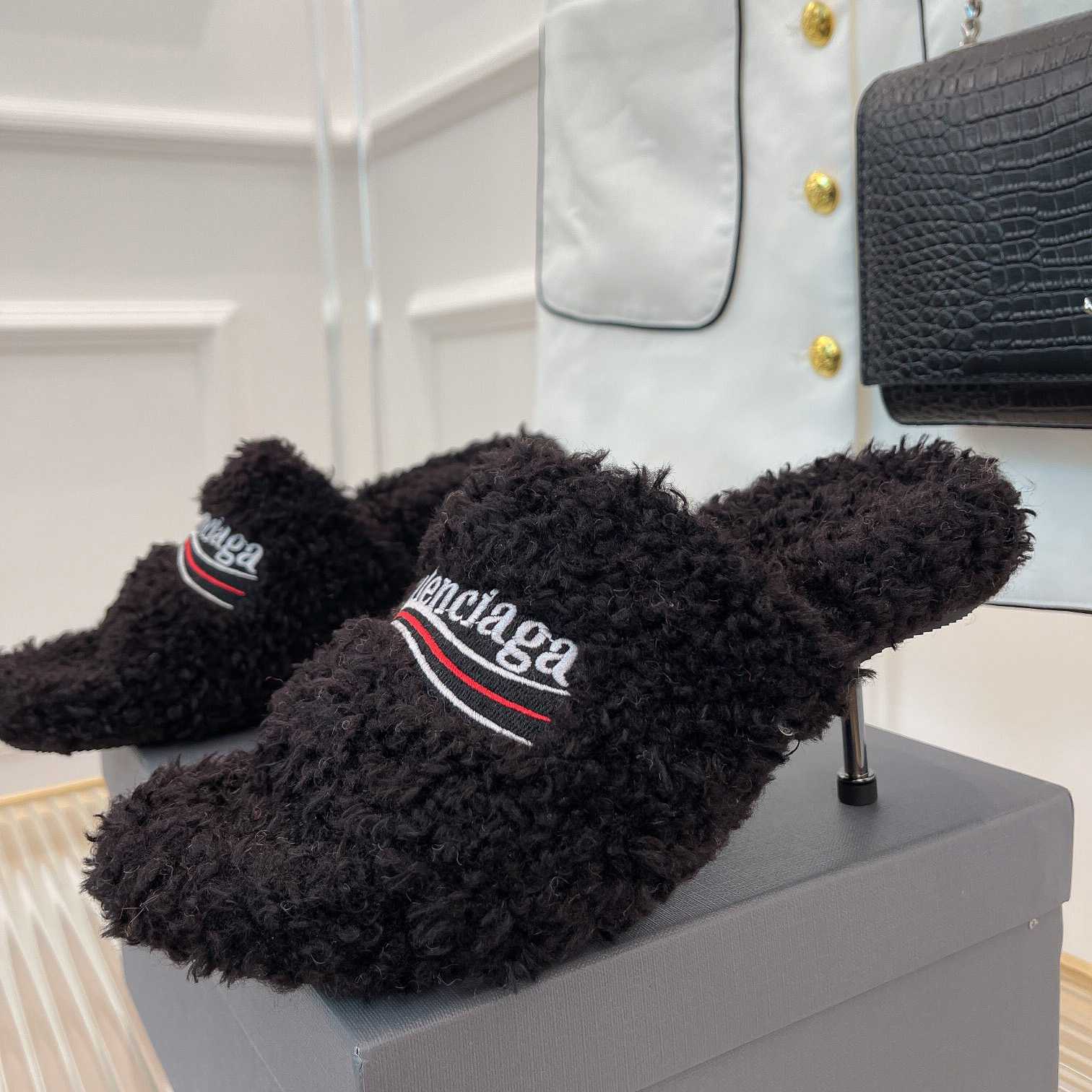 Balenciaga Furry Sandals - PerfectKickZ