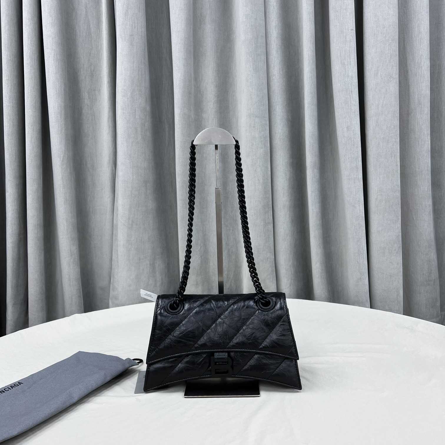 Balenciaga Women's Crush Small Chain Bag Quilted In Black(25-15-9.5cm) - PerfectKickZ