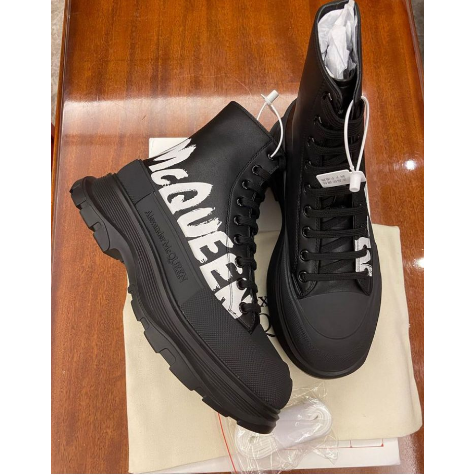 Alexander Mqueen Tread Slick Boot In Black/White - PerfectKickZ