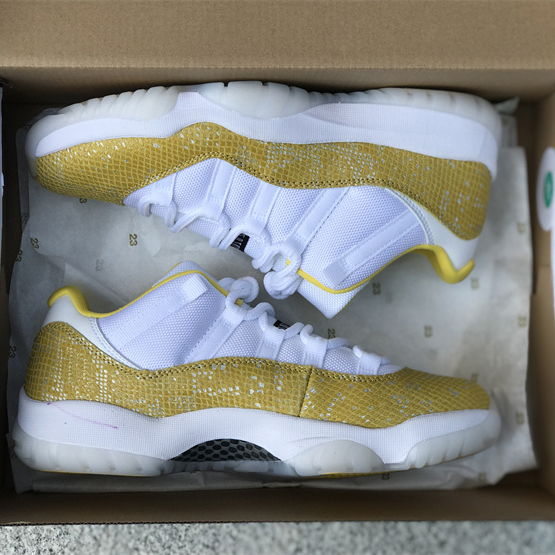 Air Jordan 11 Low “Yellow Snakeskin” Sneakers     Ah7860-107 - PerfectKickZ