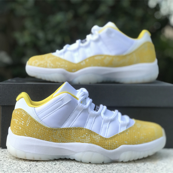 Air Jordan 11 Low “Yellow Snakeskin” Sneakers     Ah7860-107 - PerfectKickZ
