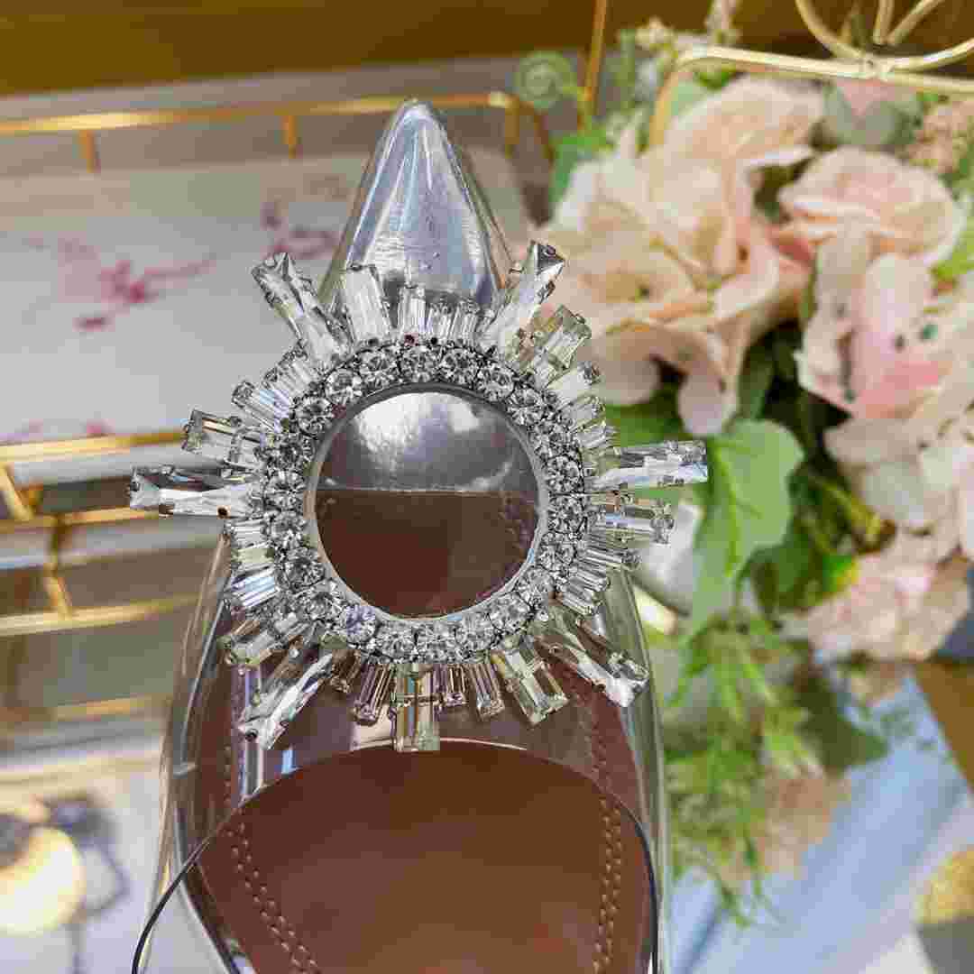 Amina Muaddi Begum 90mm 'Glass' Slingback Pumps - PerfectKickZ