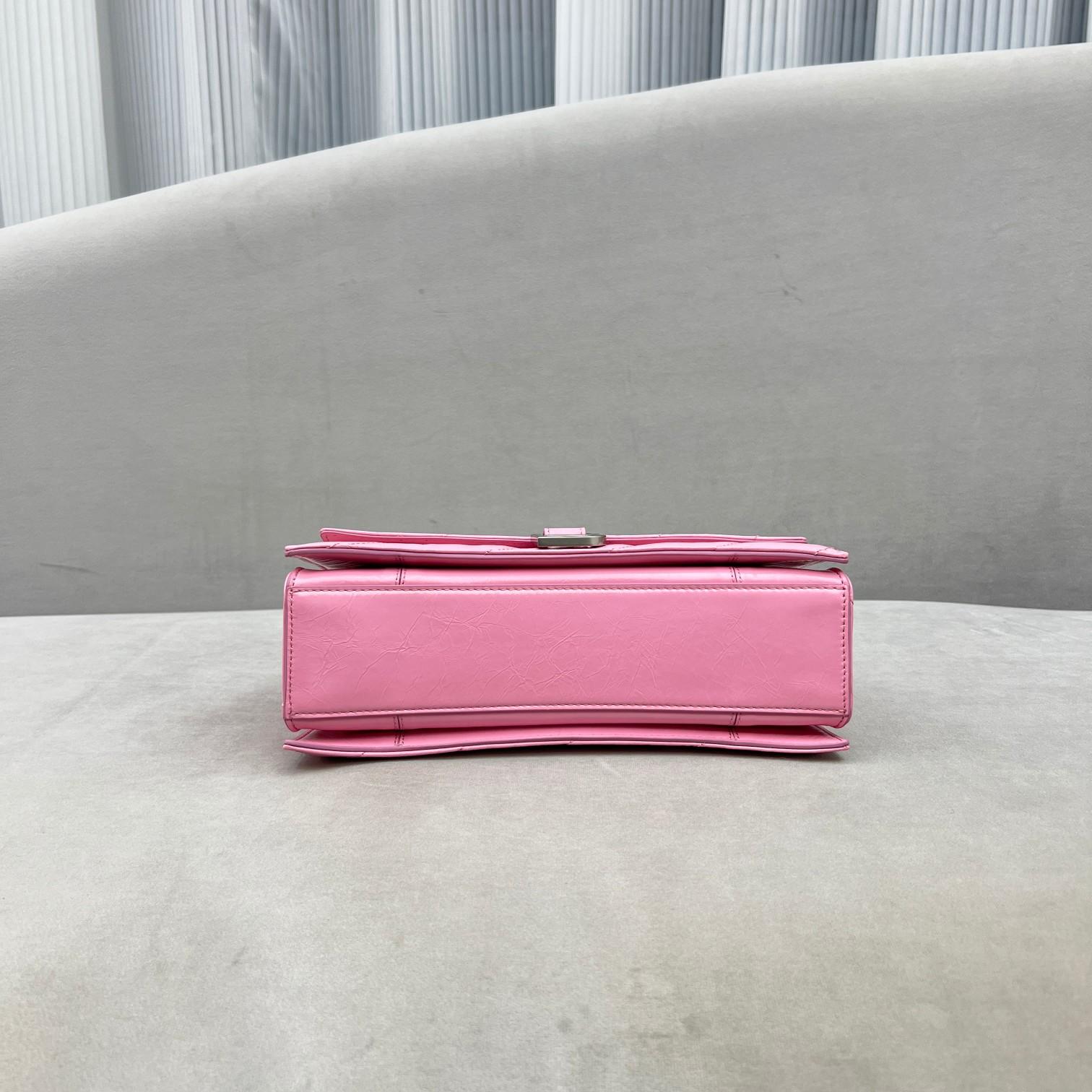 Balenciaga Women's Crush Small Chain Bag Quilted In Pink(25-15-9.5cm) - PerfectKickZ