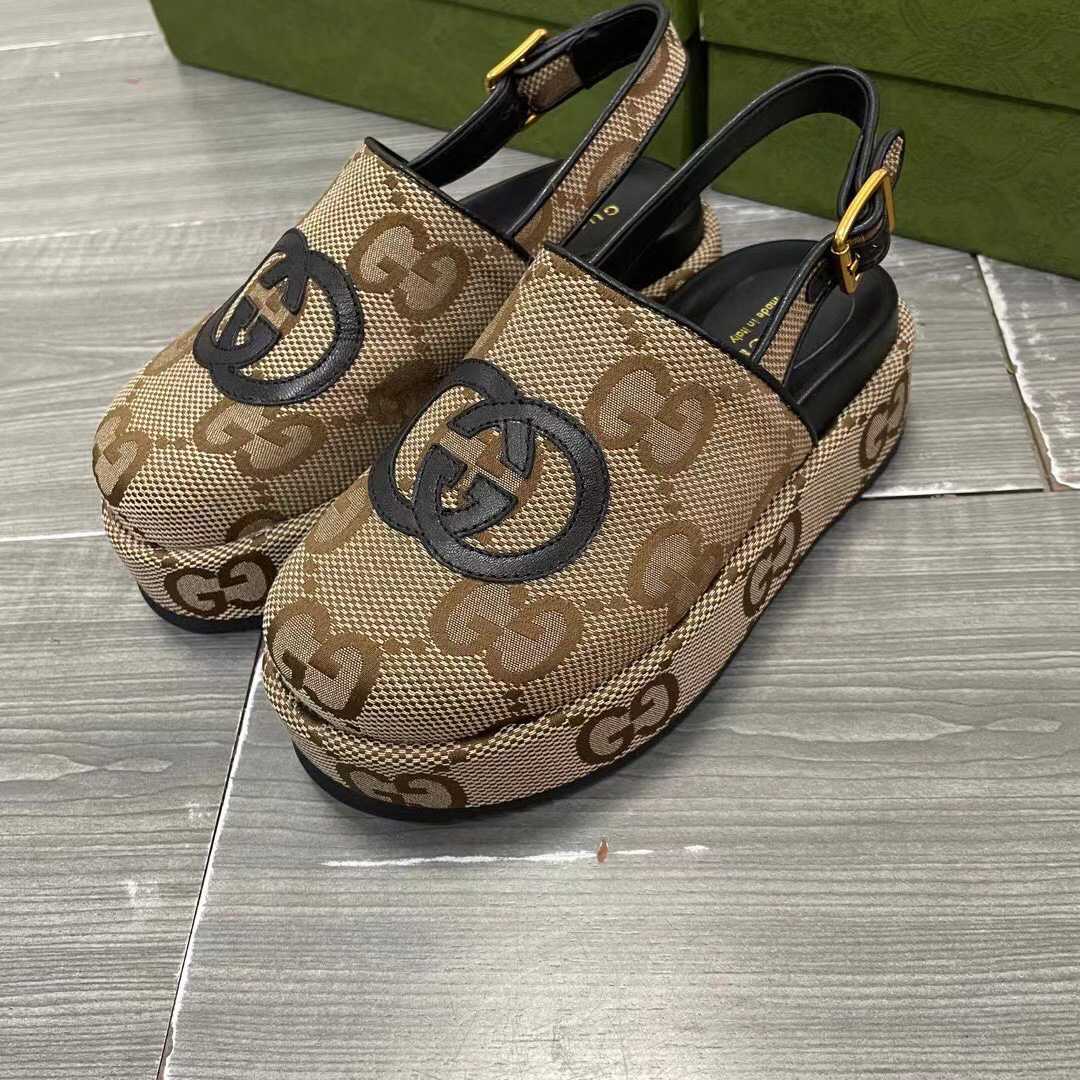 Gucci Maxi GG Canvas Platform Clogs - PerfectKickZ