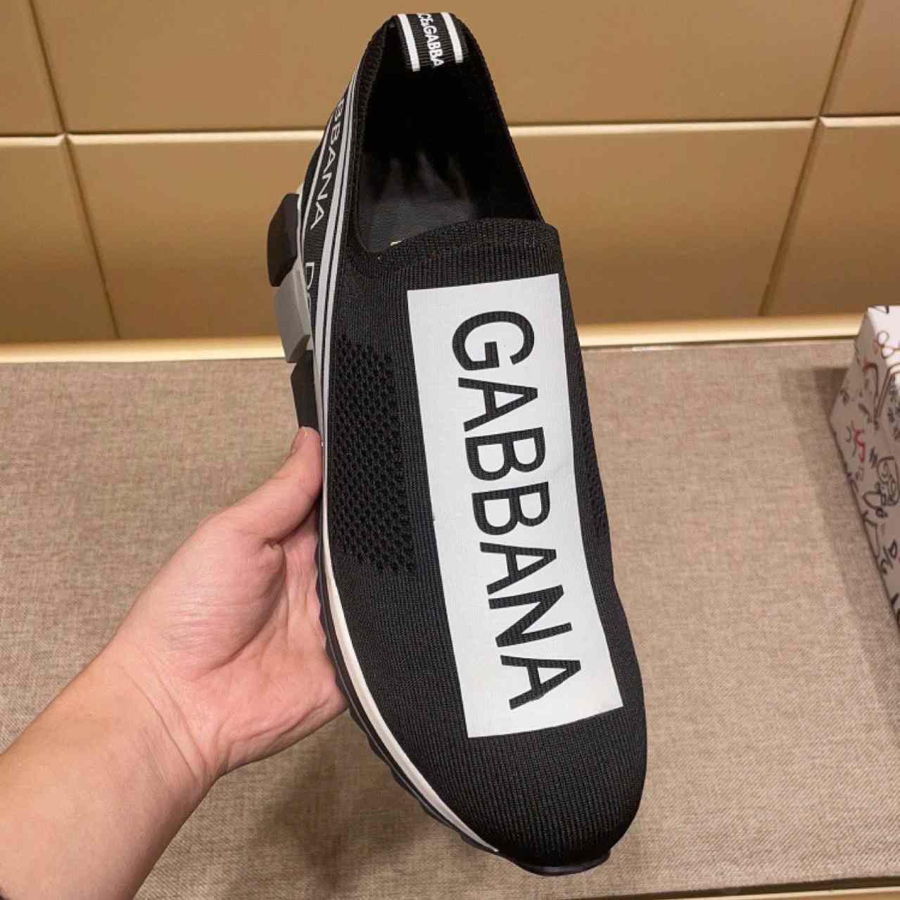 Dolce & Gabbana Stretch Jersey Sorrento Sneakers With Logo - PerfectKickZ