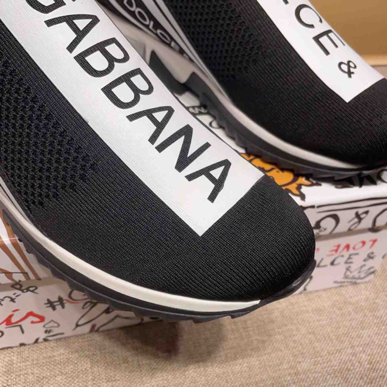 Dolce & Gabbana Stretch Jersey Sorrento Sneakers With Logo - PerfectKickZ