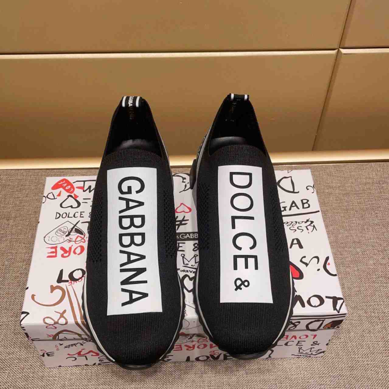 Dolce & Gabbana Stretch Jersey Sorrento Sneakers With Logo - PerfectKickZ