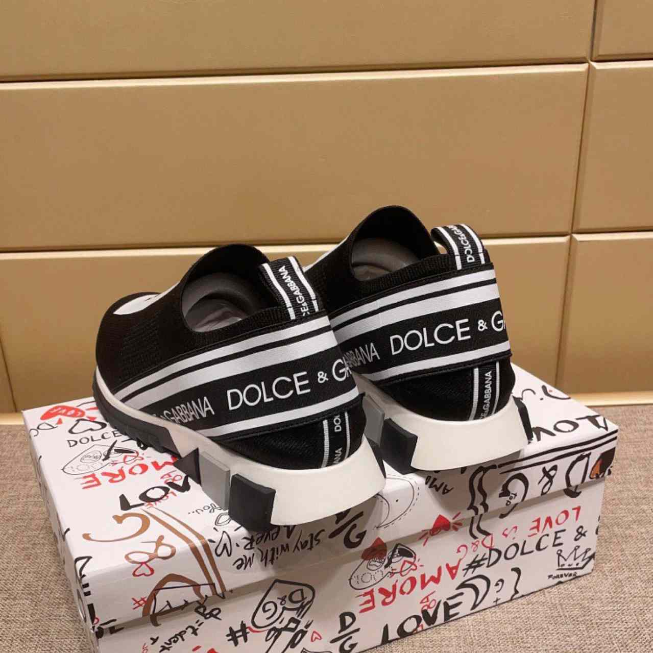 Dolce & Gabbana Stretch Jersey Sorrento Sneakers With Logo - PerfectKickZ