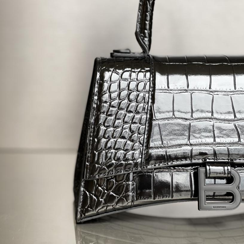 Balenciaga Degrade Crocodile Embossed Hourglass Small Crossbody Bag(23-10-24cm) - PerfectKickZ