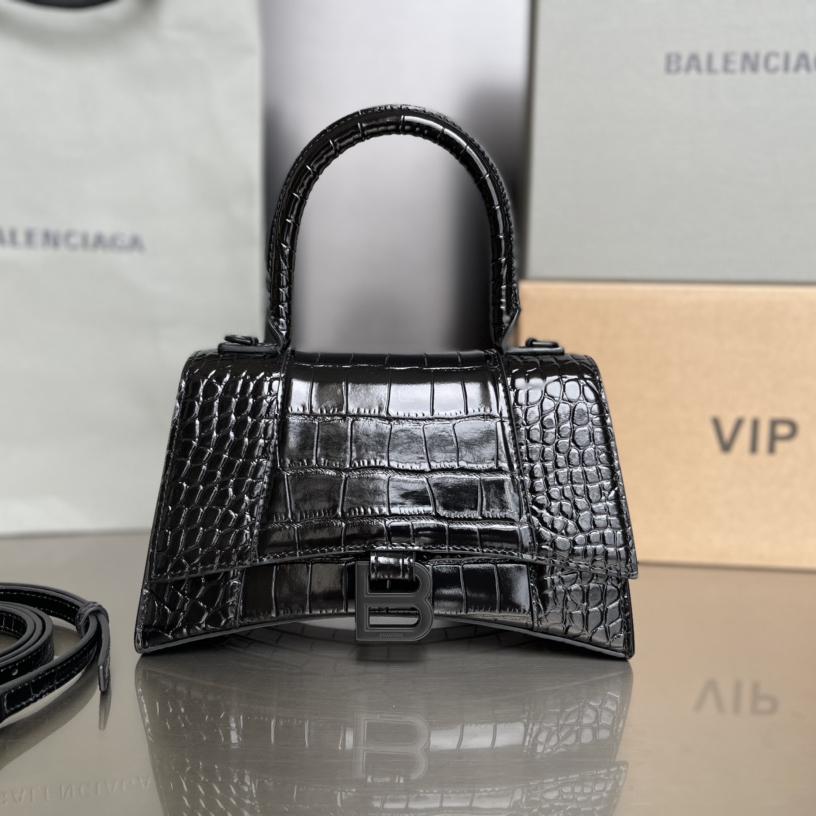 Balenciaga Degrade Crocodile Embossed Hourglass Small Crossbody Bag(23-10-24cm) - PerfectKickZ