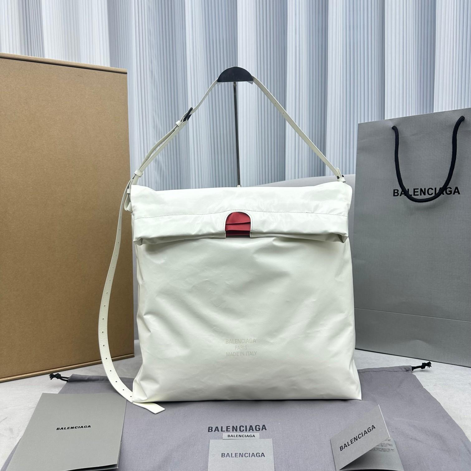 Balenciaga Trash Bag Large Pouch In White(37-40-52cm) - PerfectKickZ