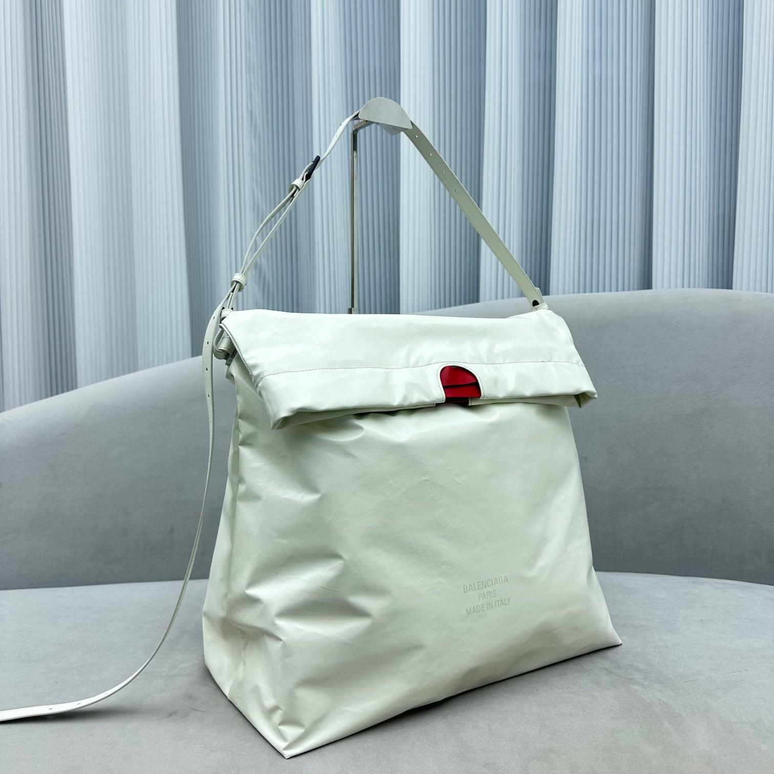 Balenciaga Trash Bag Large Pouch In White(37-40-52cm) - PerfectKickZ