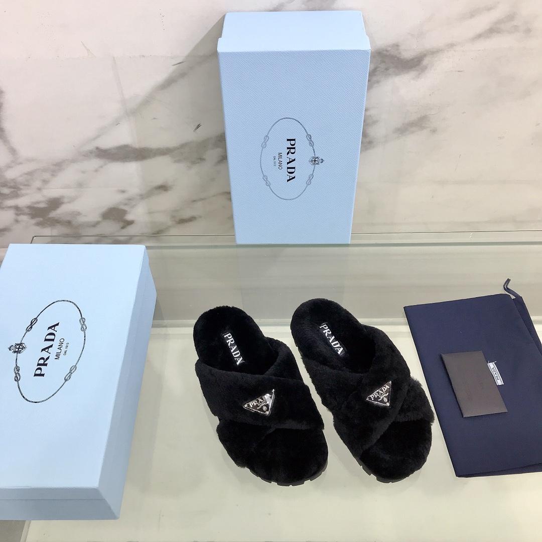 Prada Shearling Sandals - PerfectKickZ