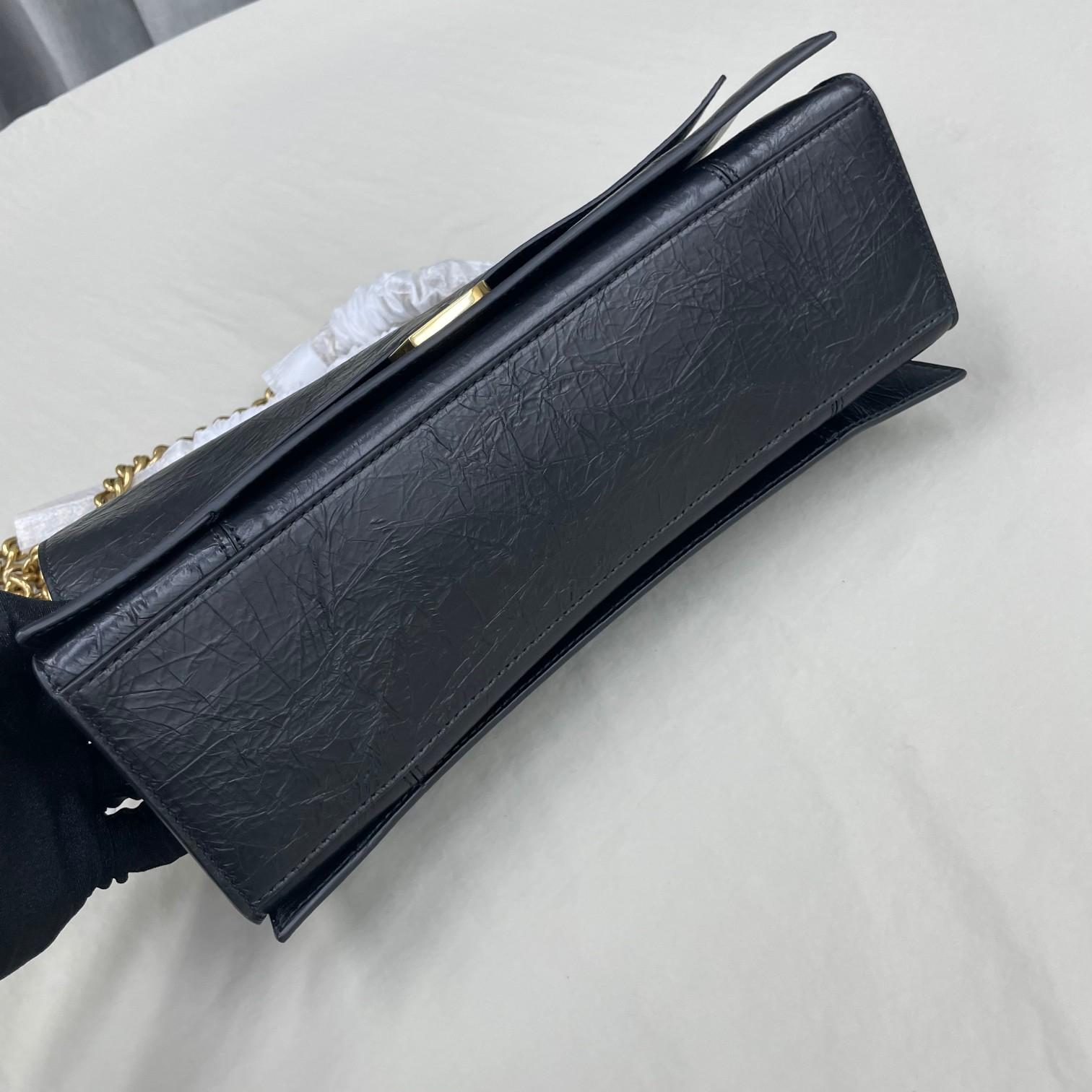 Balenciaga Women's Crush Large Chain Bag In Black(31-20-12cm) - PerfectKickZ
