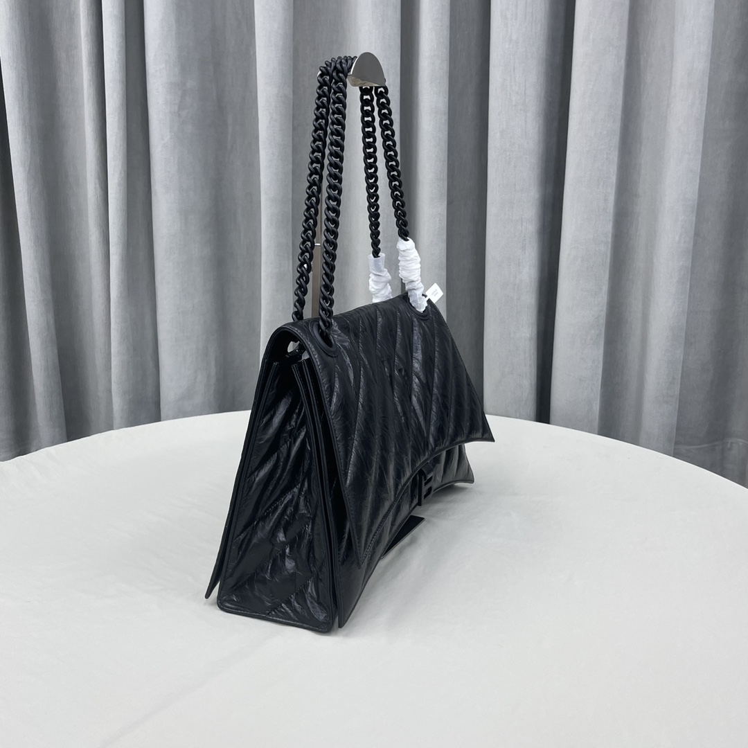 Balenciaga Women's Crush Large Chain Bag Quilted In Black(40-11-25cm) - PerfectKickZ
