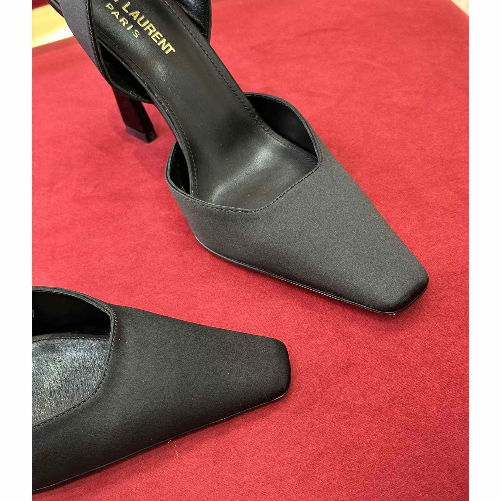 Saint Laurent Fanny Slingback Pumps In Crepe Satin - PerfectKickZ
