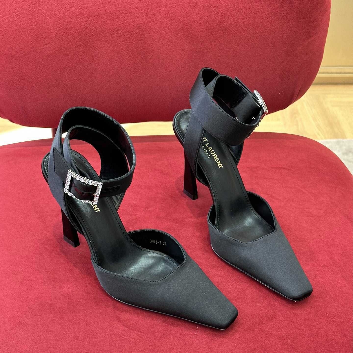 Saint Laurent Fanny Slingback Pumps In Crepe Satin - PerfectKickZ