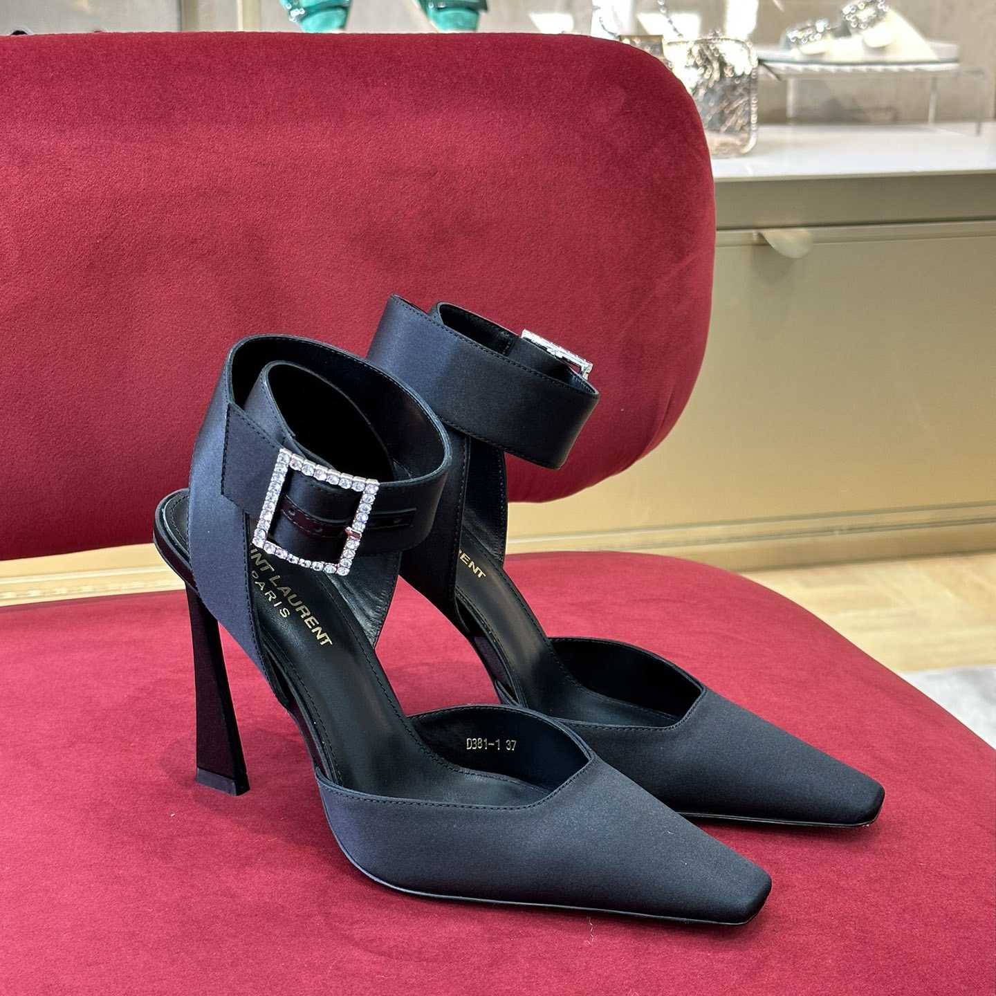 Saint Laurent Fanny Slingback Pumps In Crepe Satin - PerfectKickZ
