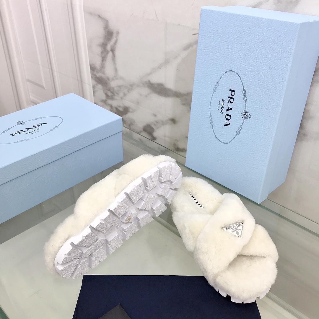 Prada Shearling Sandals - PerfectKickZ