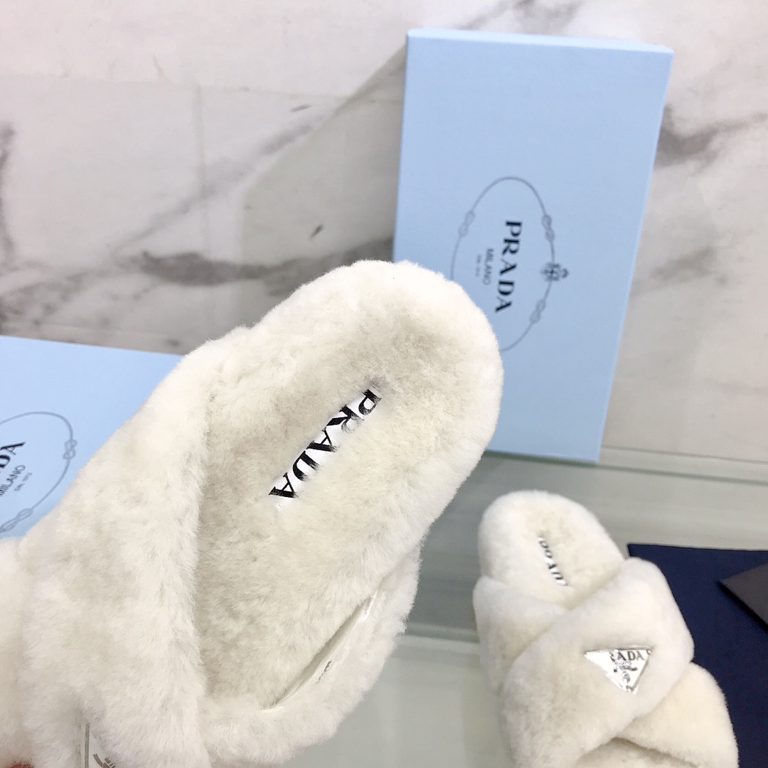 Prada Shearling Sandals - PerfectKickZ