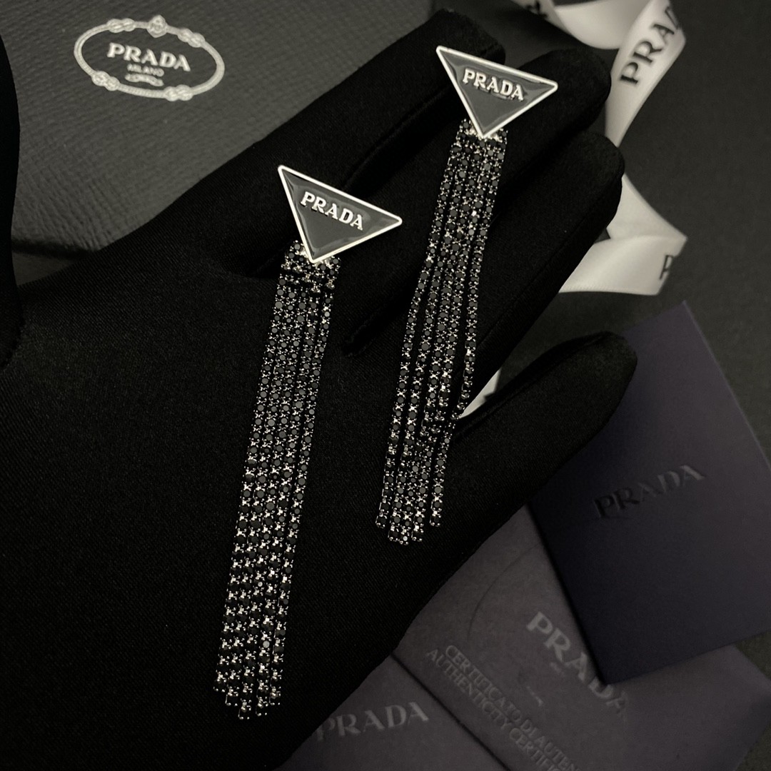 Prada Symbole Drop Earrings - PerfectKickZ