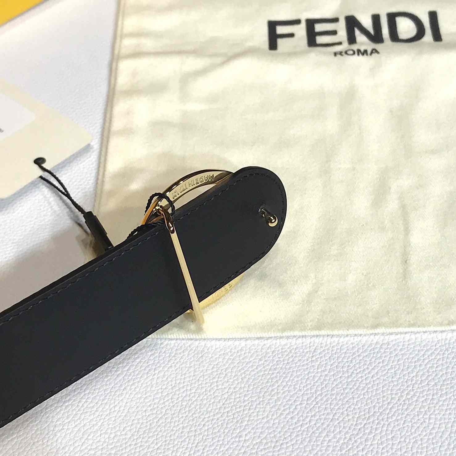 Fendi Black Leather Belt - PerfectKickZ
