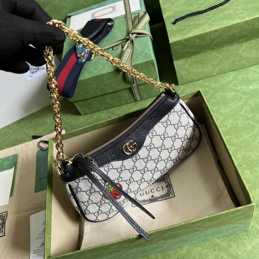Gucci Ophidia GG Small Handbag(25*15.5*6cm)    - 