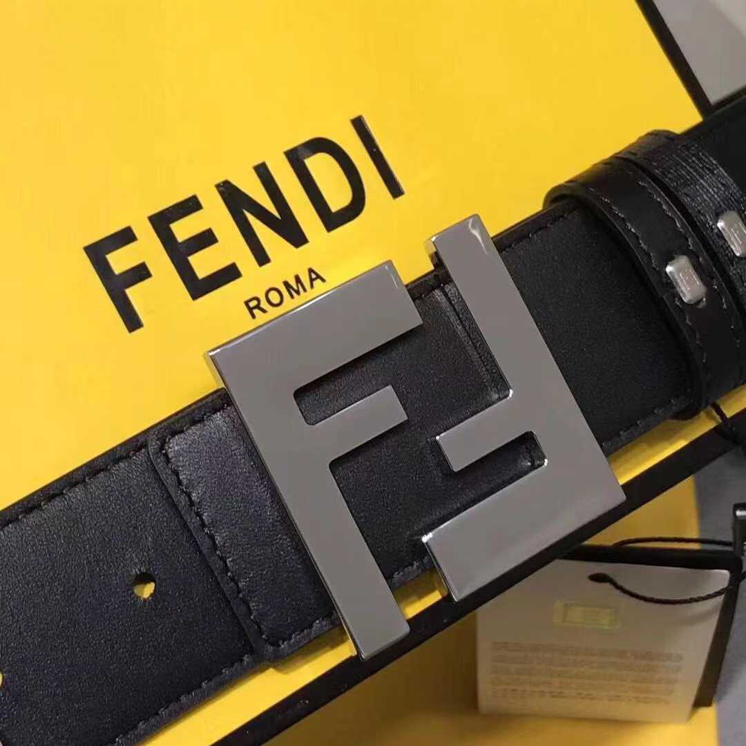 Fendi Black Leather Belt - PerfectKickZ