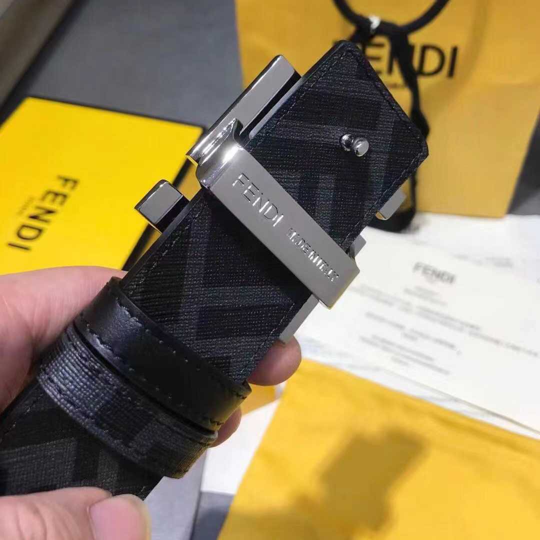 Fendi Black Leather Belt - PerfectKickZ