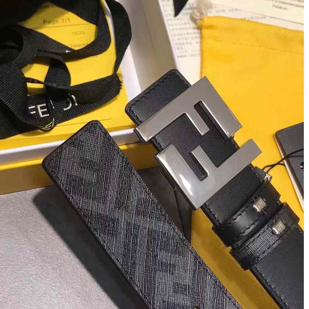 Fendi Black Leather Belt - PerfectKickZ