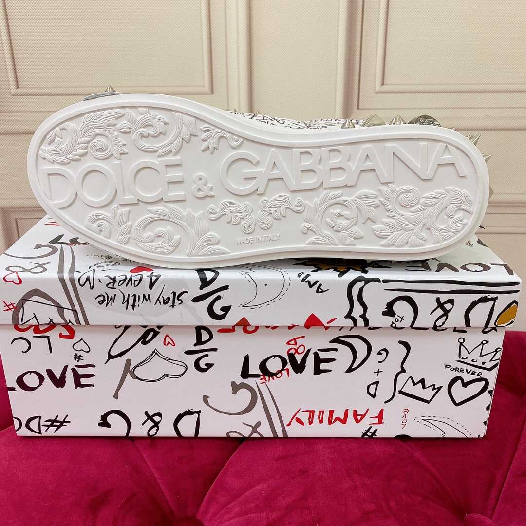 Dolce & Gabbana Calfskin Nappa Portofino Sneakers With Studs - PerfectKickZ