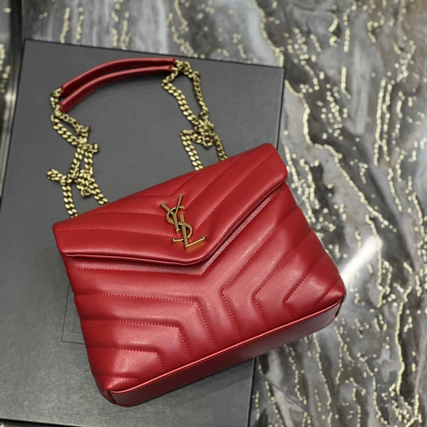 Saint Laurent Loulou Small Quilted Leather Shoulder Bag(25-17-9cm) - 