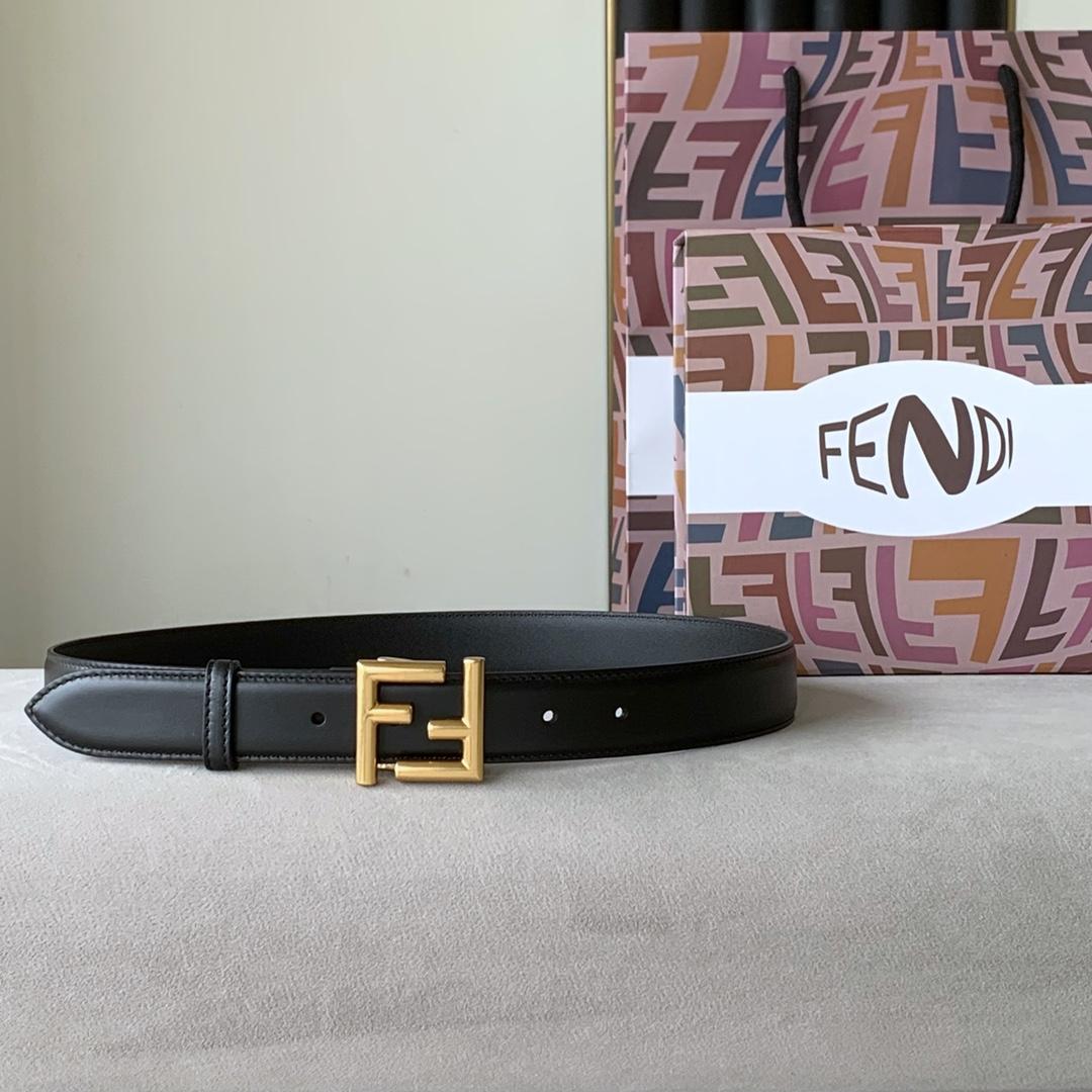 Fendi Black Leather Belt - PerfectKickZ