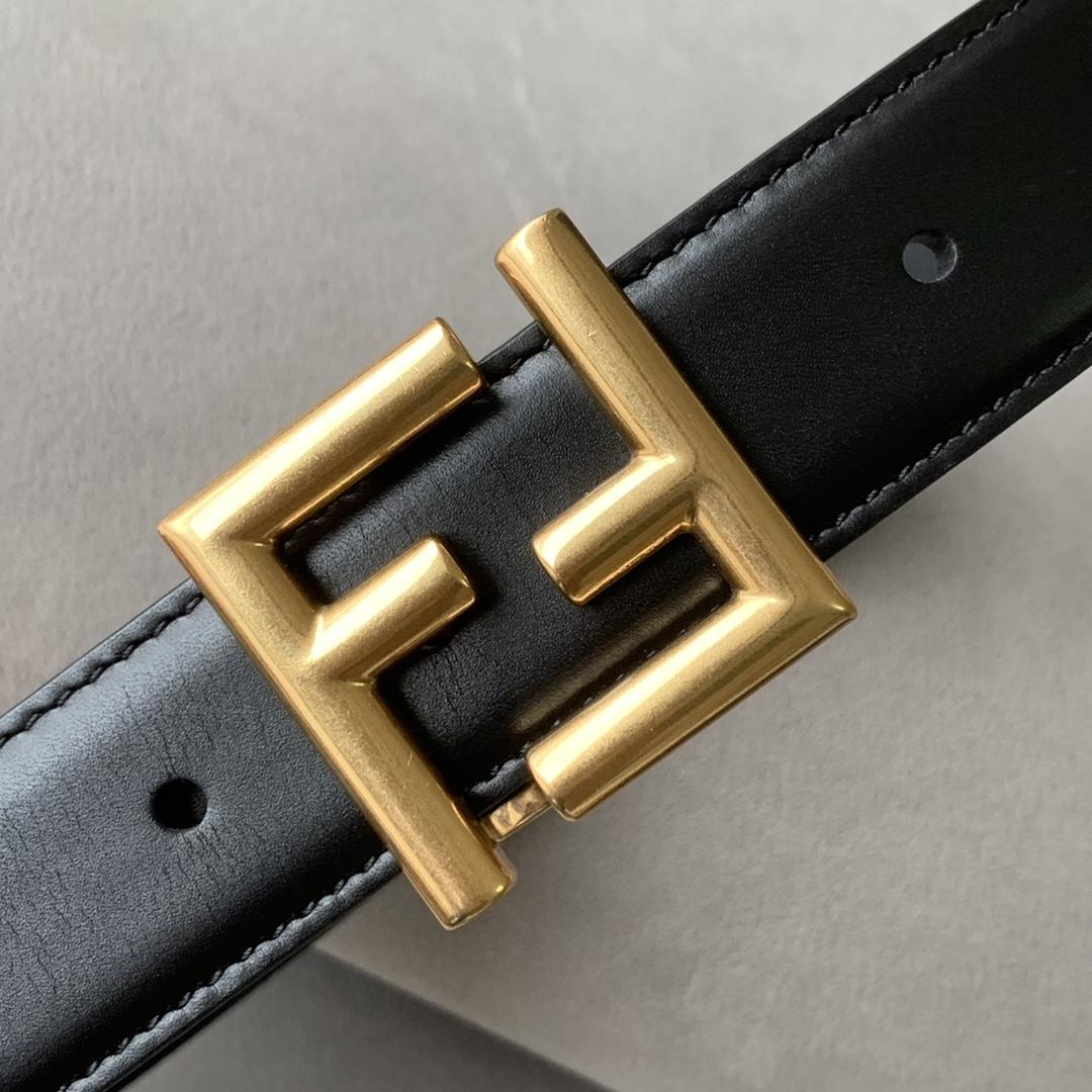 Fendi Black Leather Belt - PerfectKickZ