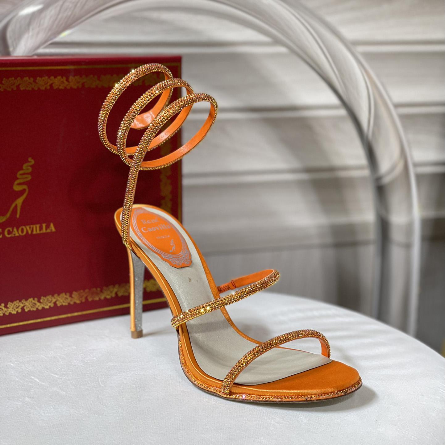 Rene Caovilla Cleo Crystal Orange Sandal - PerfectKickZ