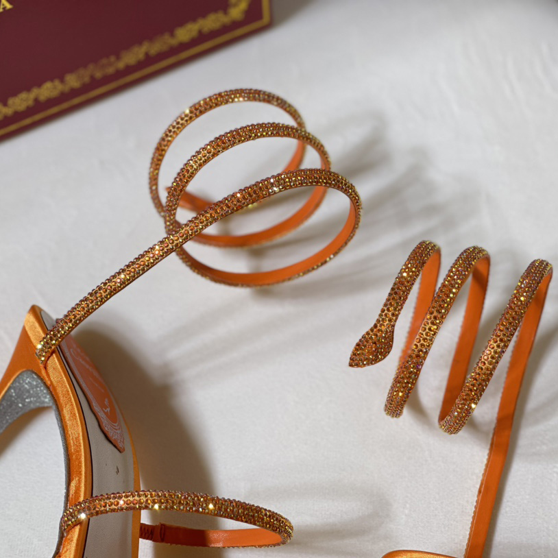 Rene Caovilla Cleo Crystal Orange Sandal - PerfectKickZ