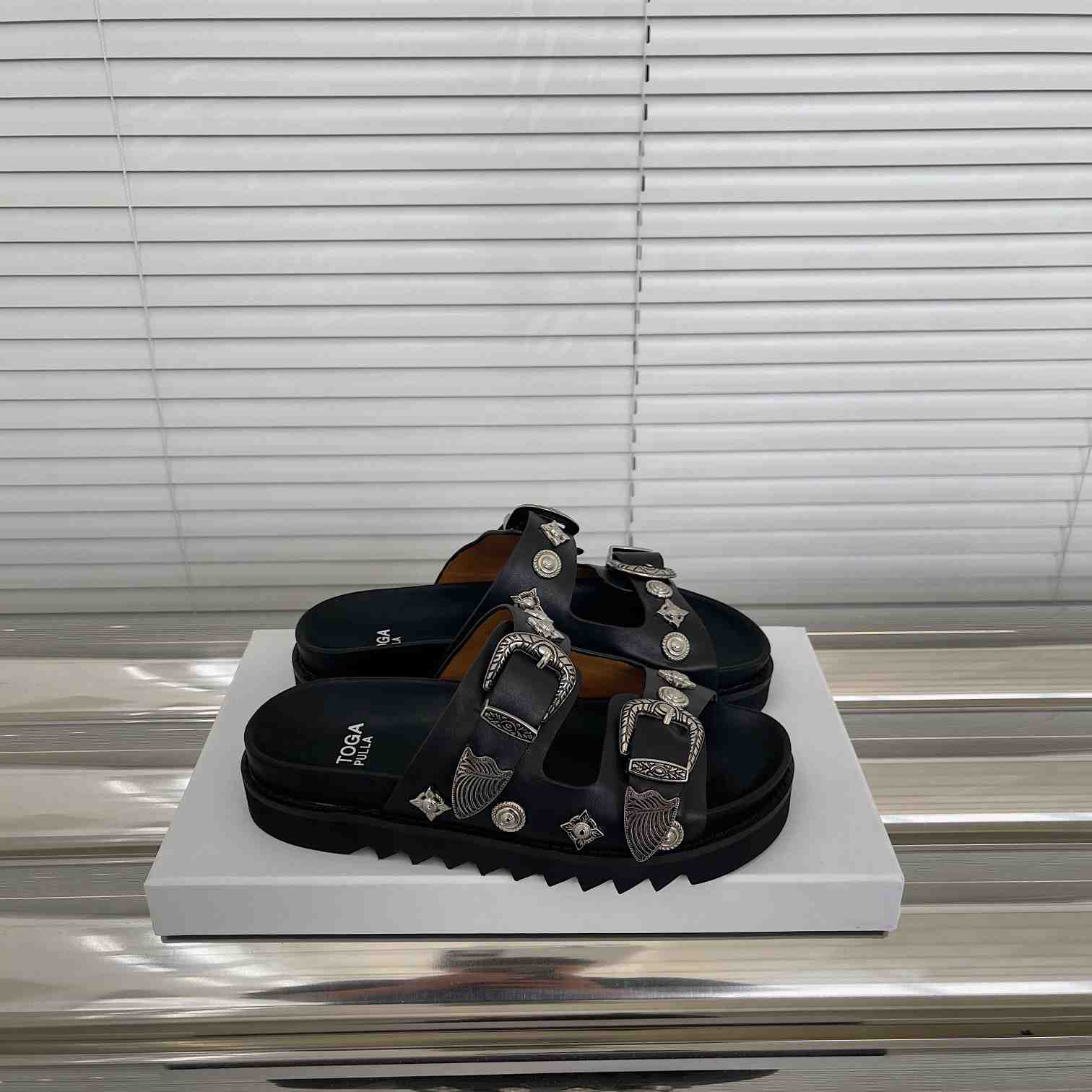 Toga Virilis Studded Leather Slides - PerfectKickZ