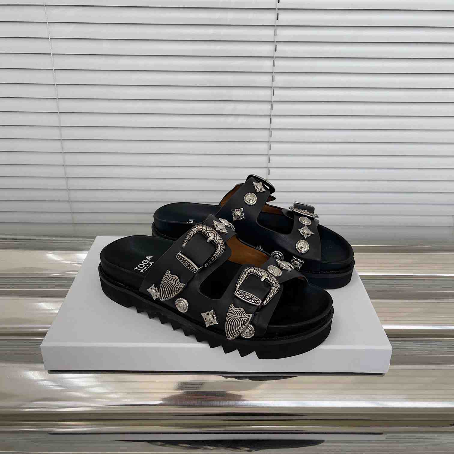 Toga Virilis Studded Leather Slides - PerfectKickZ