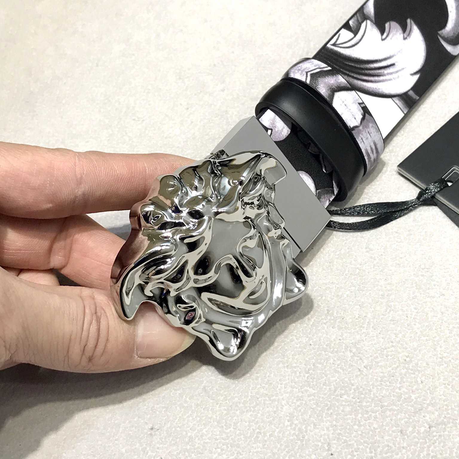 Versace La Medusa Silver Baroque Reversible Belt - PerfectKickZ