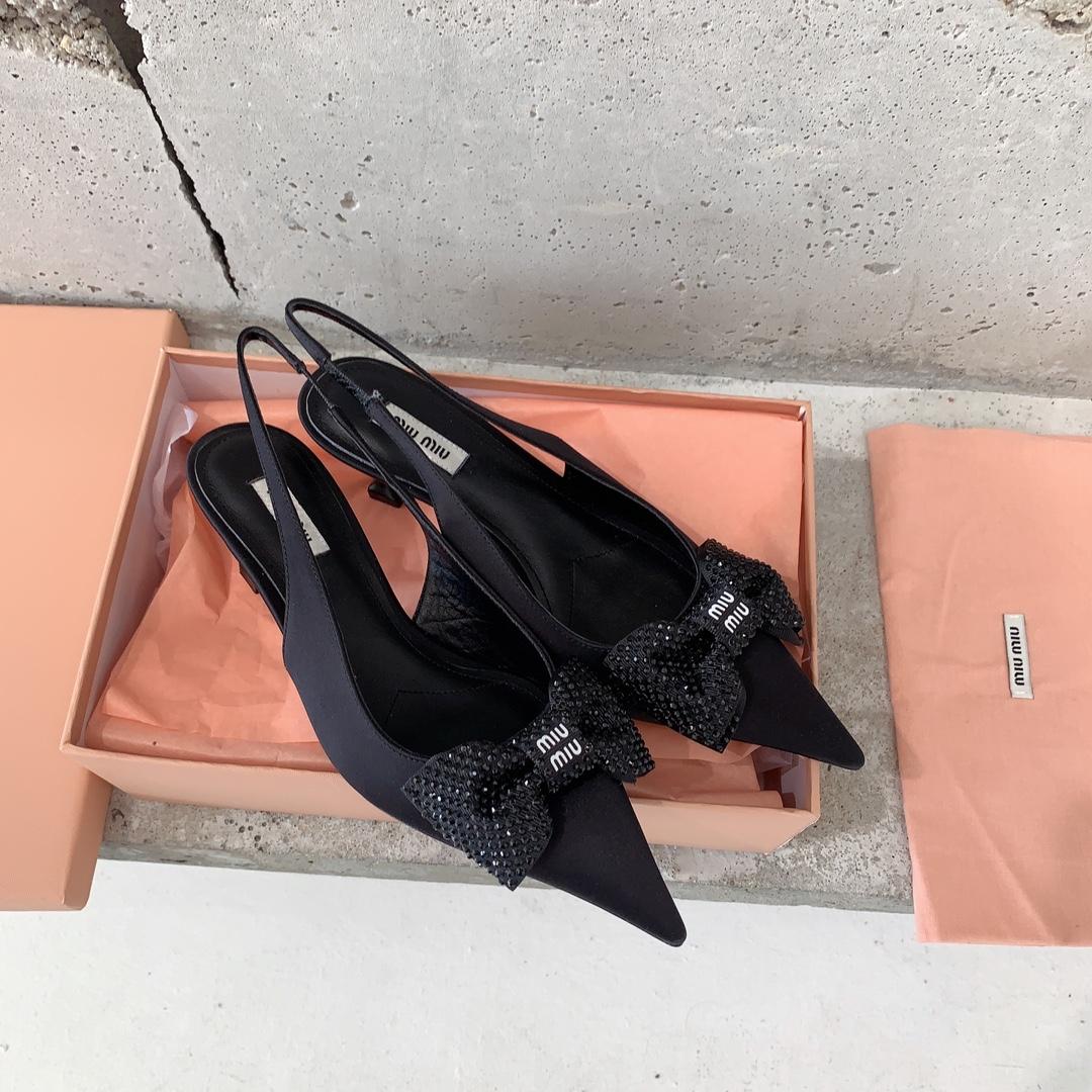 Miu Miu Satin Slingback Pumps - PerfectKickZ