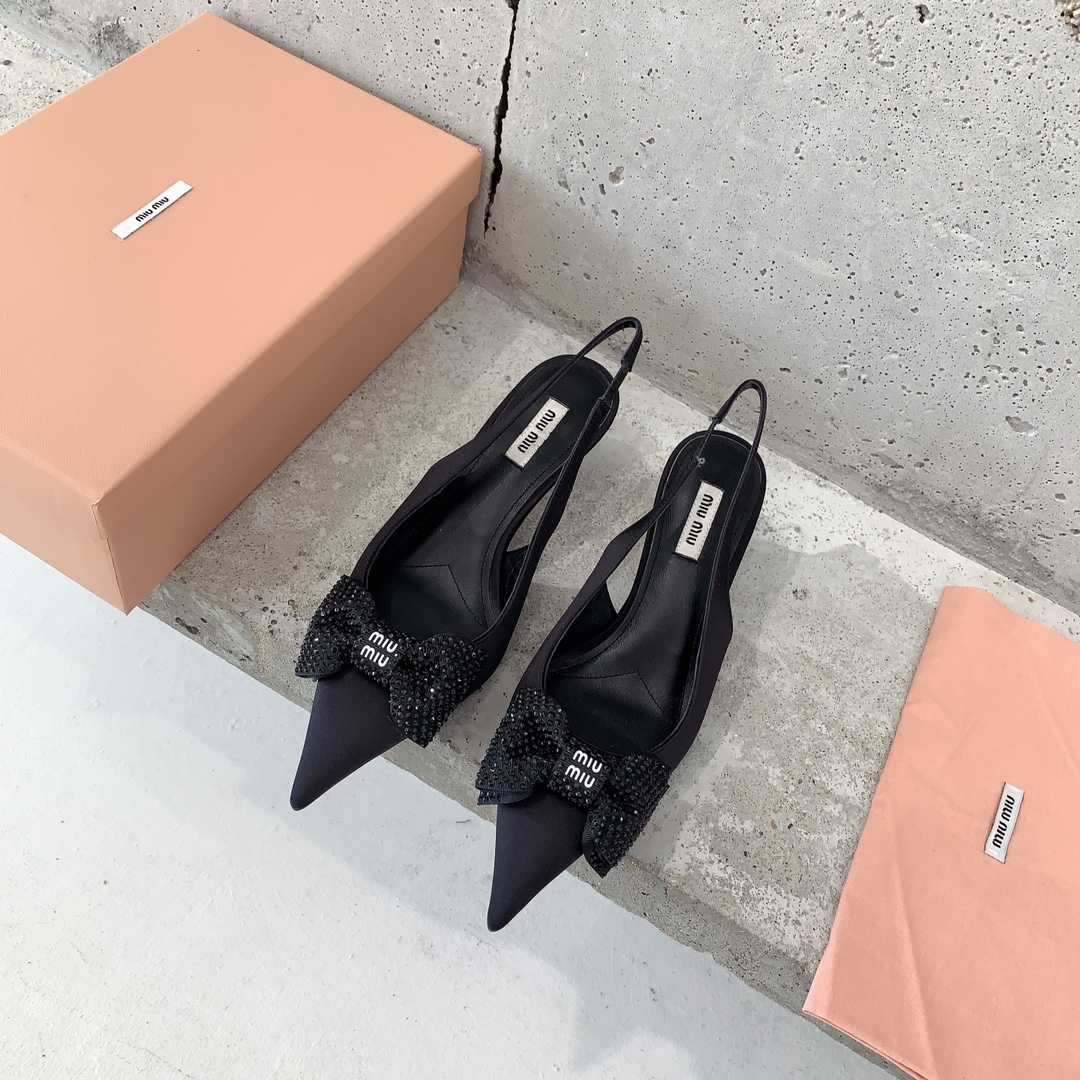 Miu Miu Satin Slingback Pumps - PerfectKickZ