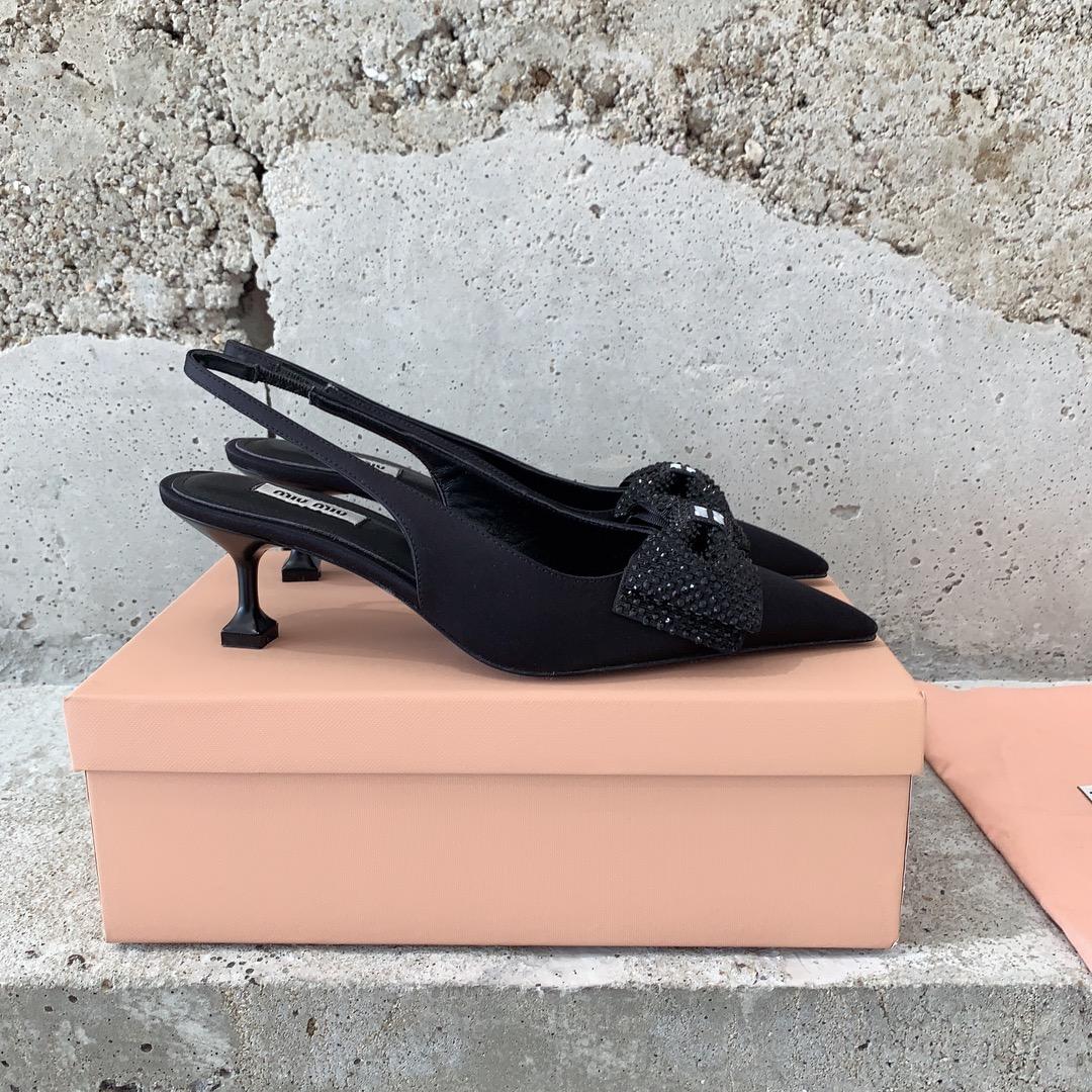 Miu Miu Satin Slingback Pumps - PerfectKickZ