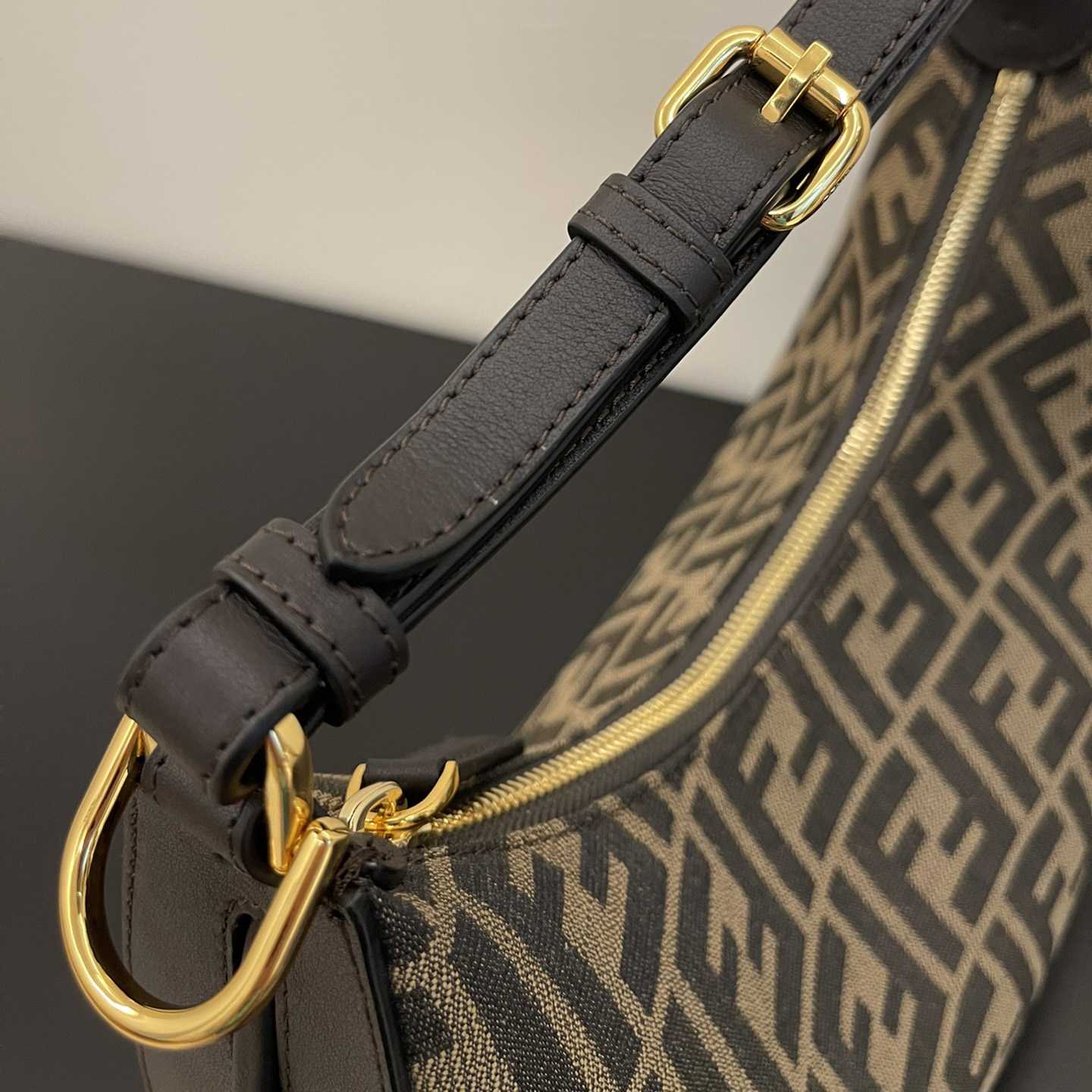 Fendi Fendigraphy Small Brown FF Fabric Bag(29x24.5x10cm) - PerfectKickZ