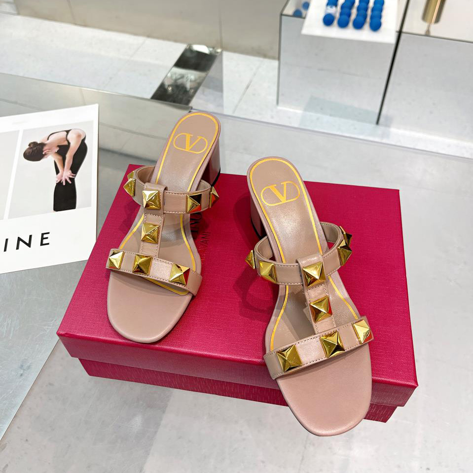 Valenti Roman Stud Calfskin Slide Sandal   60mm - PerfectKickZ