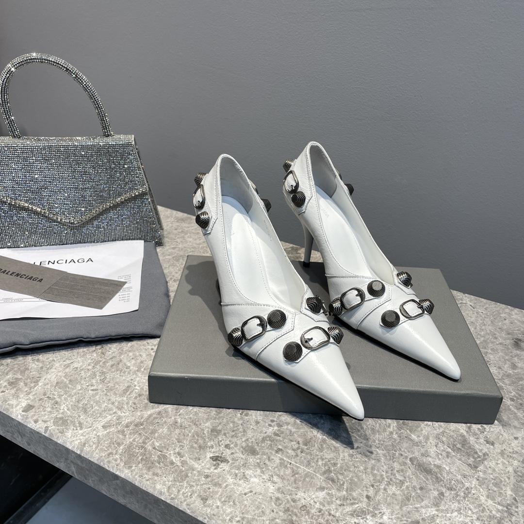 Balenciaga Cagole 90mm Pump In White - PerfectKickZ