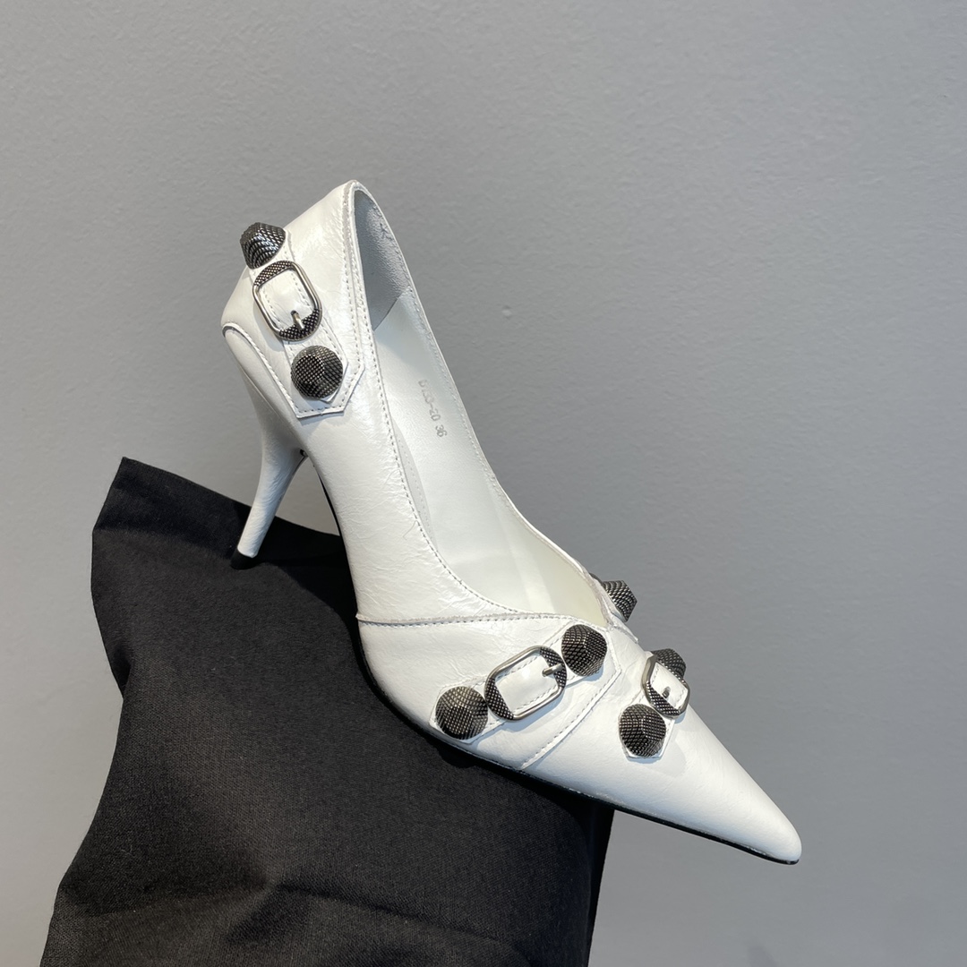 Balenciaga Cagole 90mm Pump In White - PerfectKickZ
