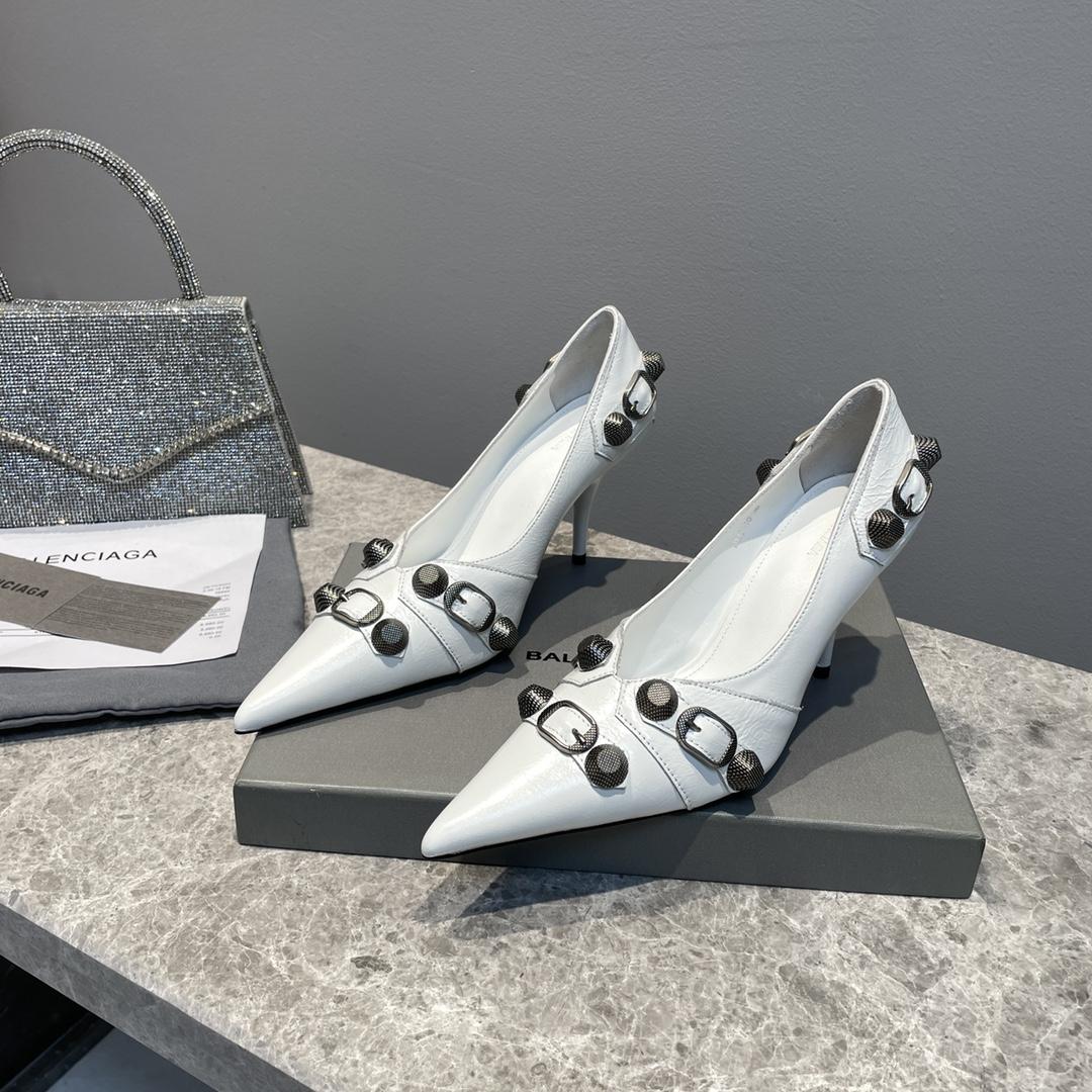 Balenciaga Cagole 90mm Pump In White - PerfectKickZ