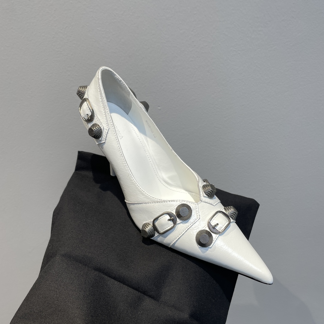 Balenciaga Cagole 90mm Pump In White - PerfectKickZ